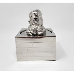 Godinger Santa Wine Bar Set Stainless Steel Bottle Holder Stopper 6 Coasters